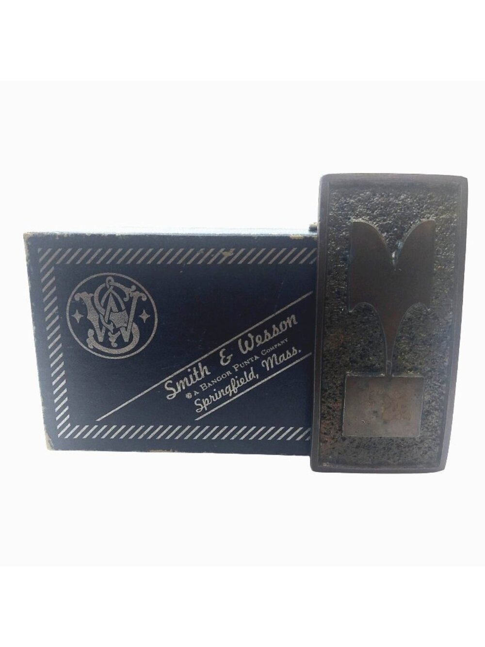 Smith & Wesson Belt Buckle Brass 1974 Model 600 w/ Box Limited Edition Vintage